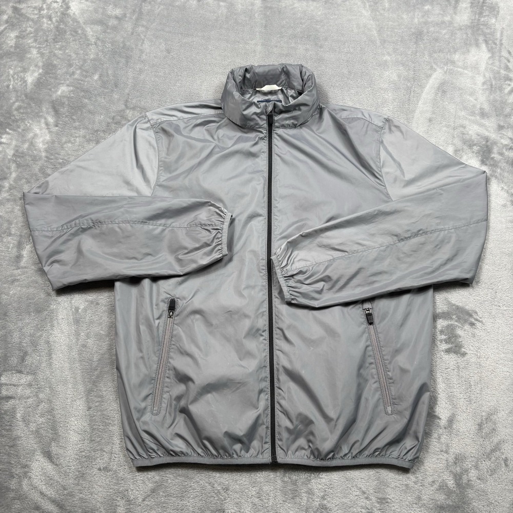 Polo Golf Ralph Lauren Men's M Gray Packable Water Repellent Hooded Windbreaker